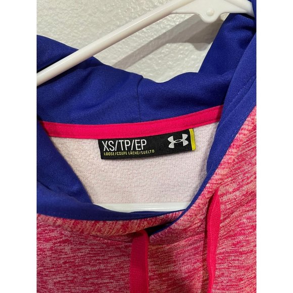 Under Armour XS Big Logo Space Dye Fleece Hoodie Sweatshirt - Picture 4 of 7